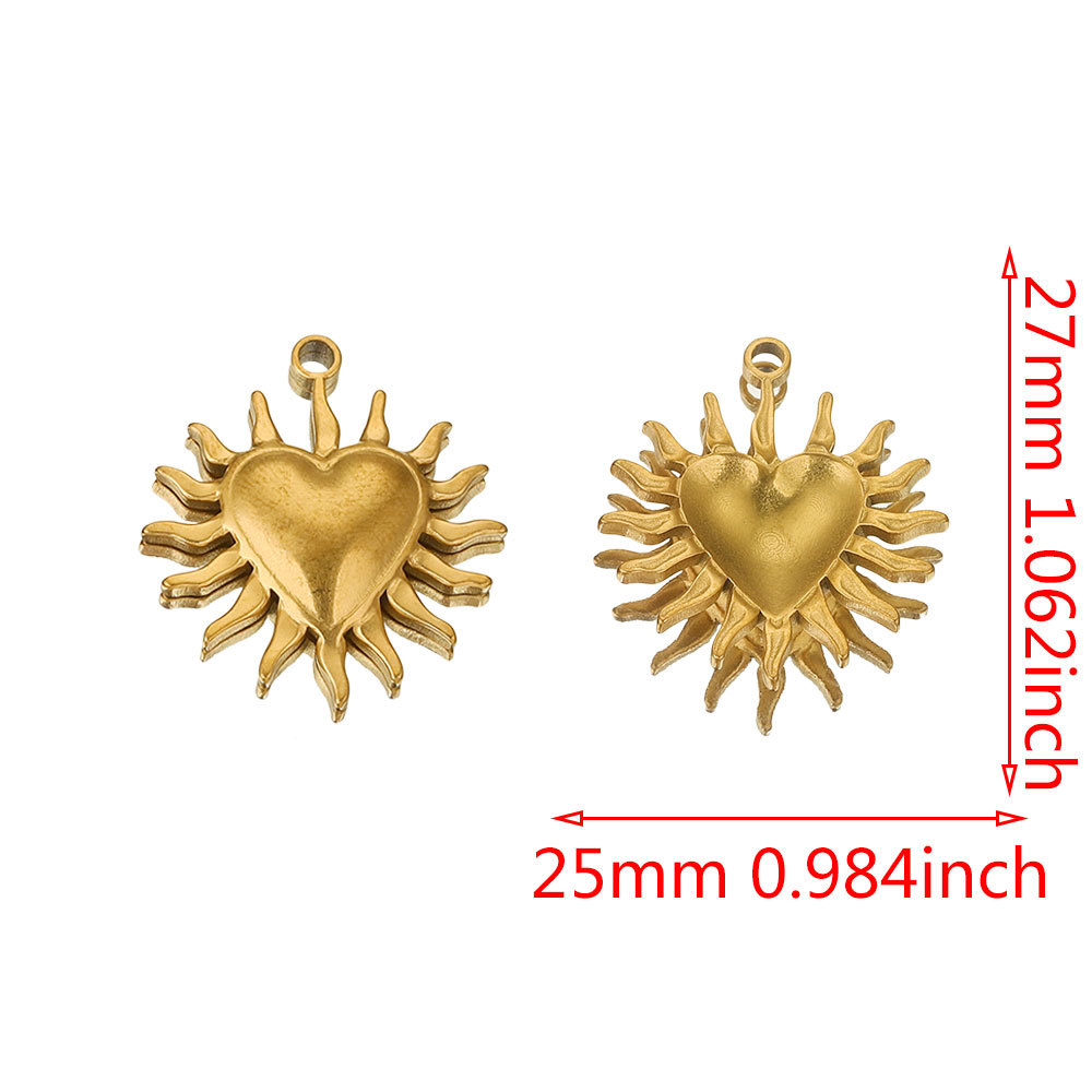1 pair simple series retro sun/moon  gold plated women pendants